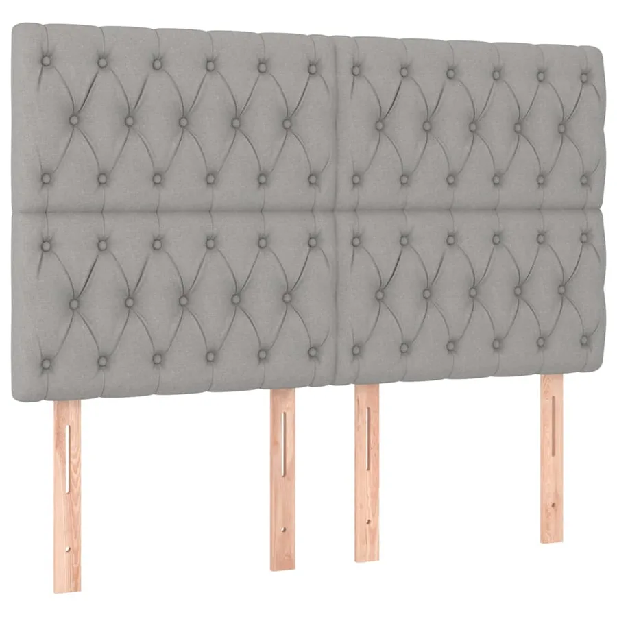 Sommier à lattes de lit avec matelas Gris clair 140x190cm Tissu - 5