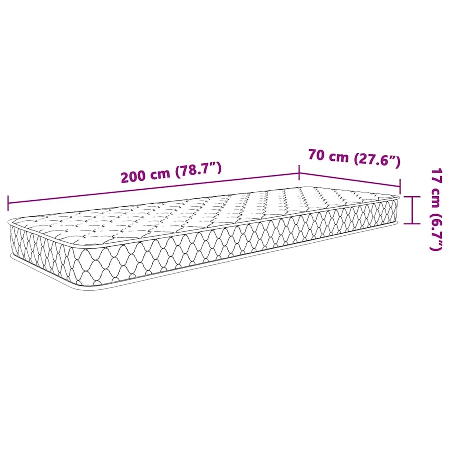 Matelas en mousse à mémoire de forme blanc 70x200x17 cm doux - 8