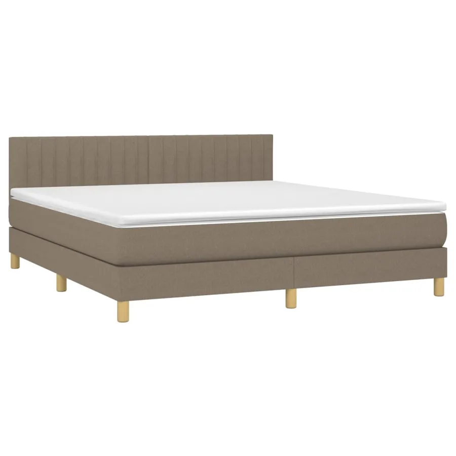 Sommier à lattes de lit avec matelas LED Taupe 180x200 cm Tissu - 4
