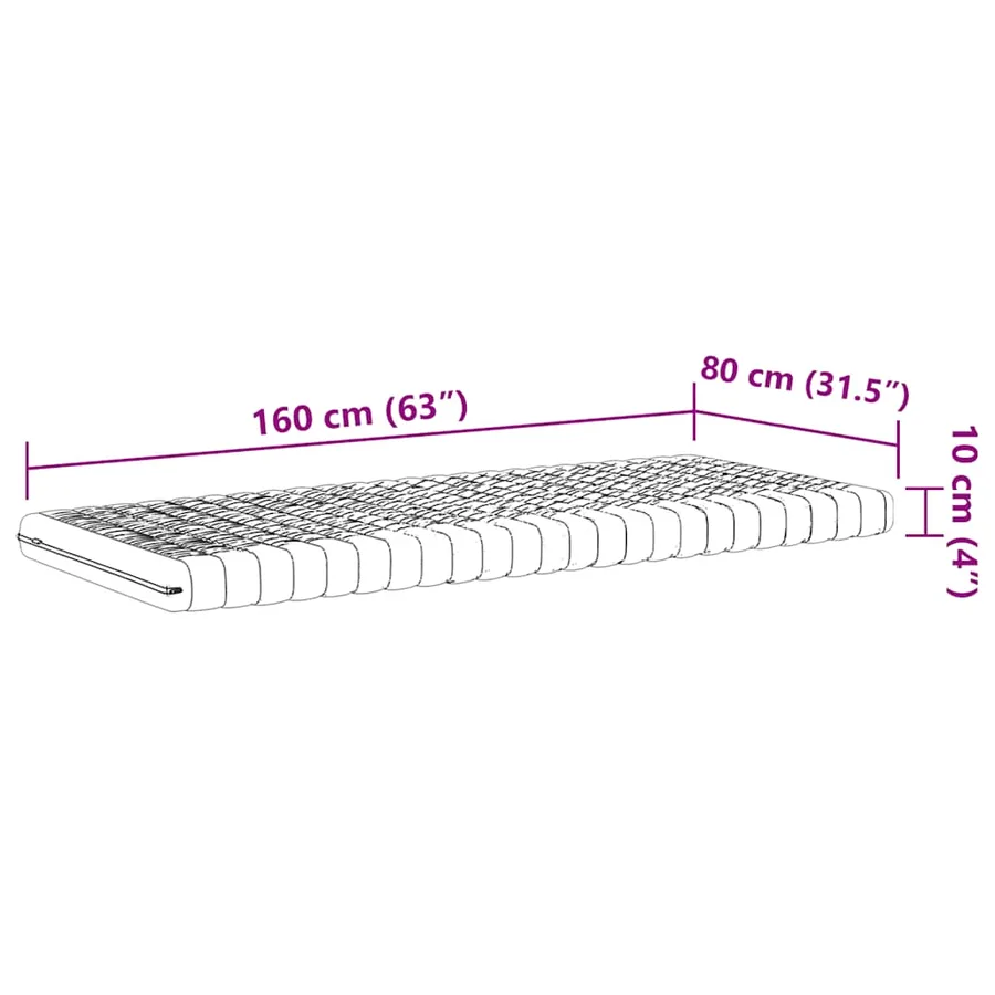 Matelas en mousse enfants blanc 80x160 cm 7 zones dureté 20 ILD - 9