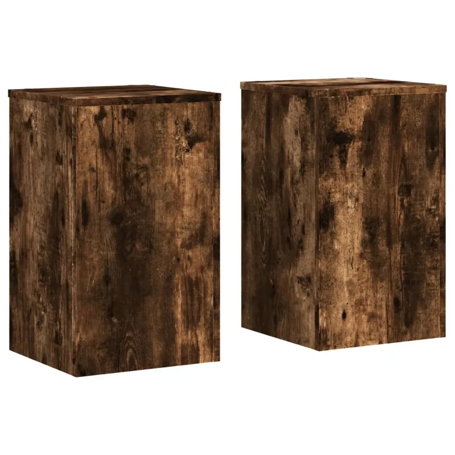 Supports pour plantes 2 pcs chêne fumé bois d'ingénierie - 2