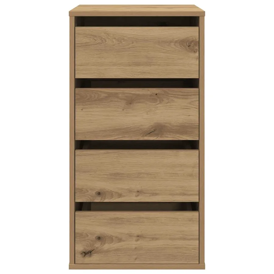 Commode d'angle chêne artisanal 40x41x76 cm bois d'ingénierie - 4