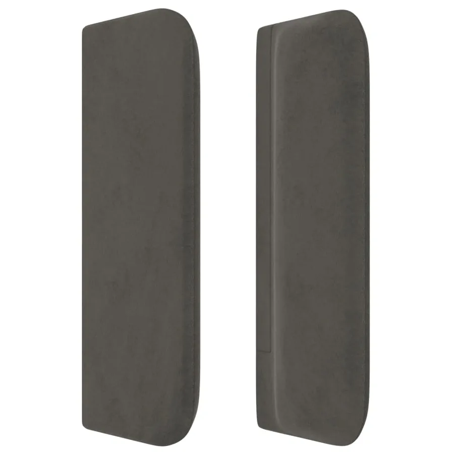 Tête de lit avec oreilles Gris foncé 203x16x78/88 cm Velours - 4