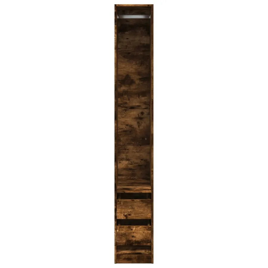 Garde-robe chêne fumé 30x50x200 cm bois d'ingénierie - 4