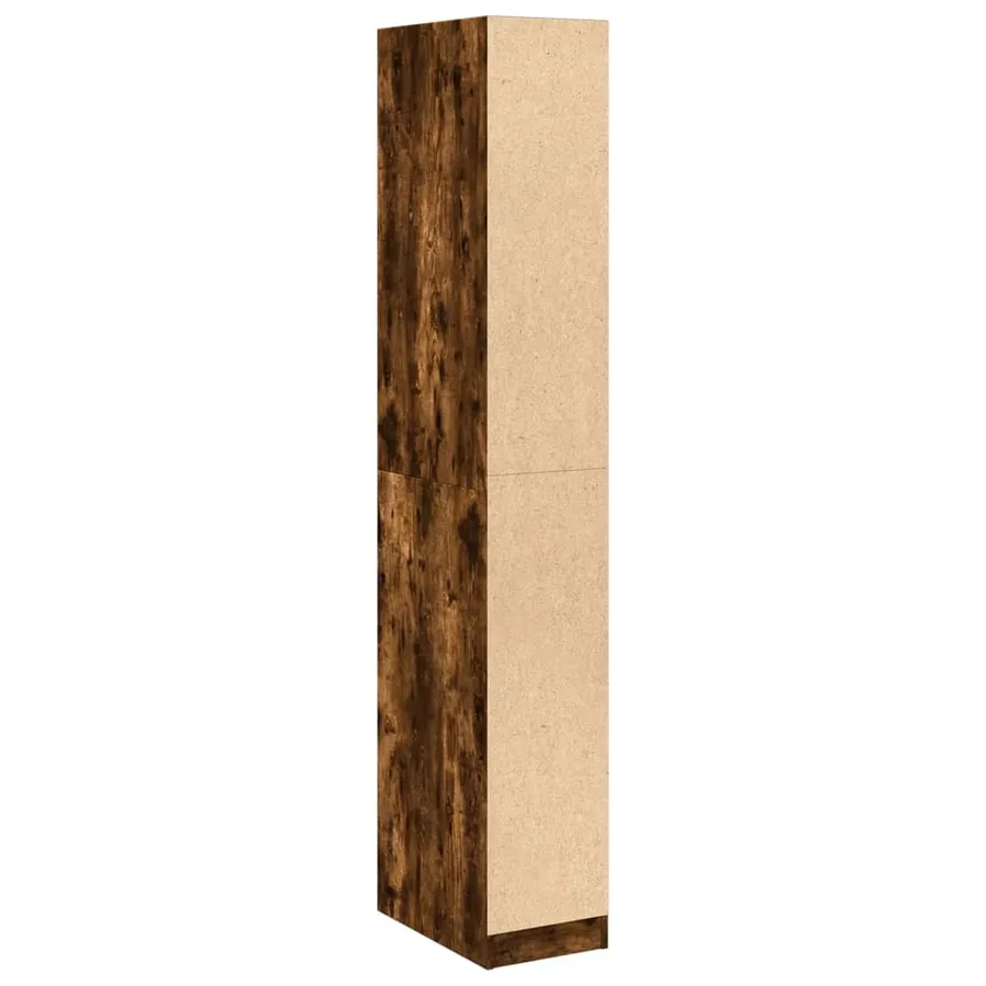 Garde-robe chêne fumé 30x50x200 cm bois d'ingénierie - 7