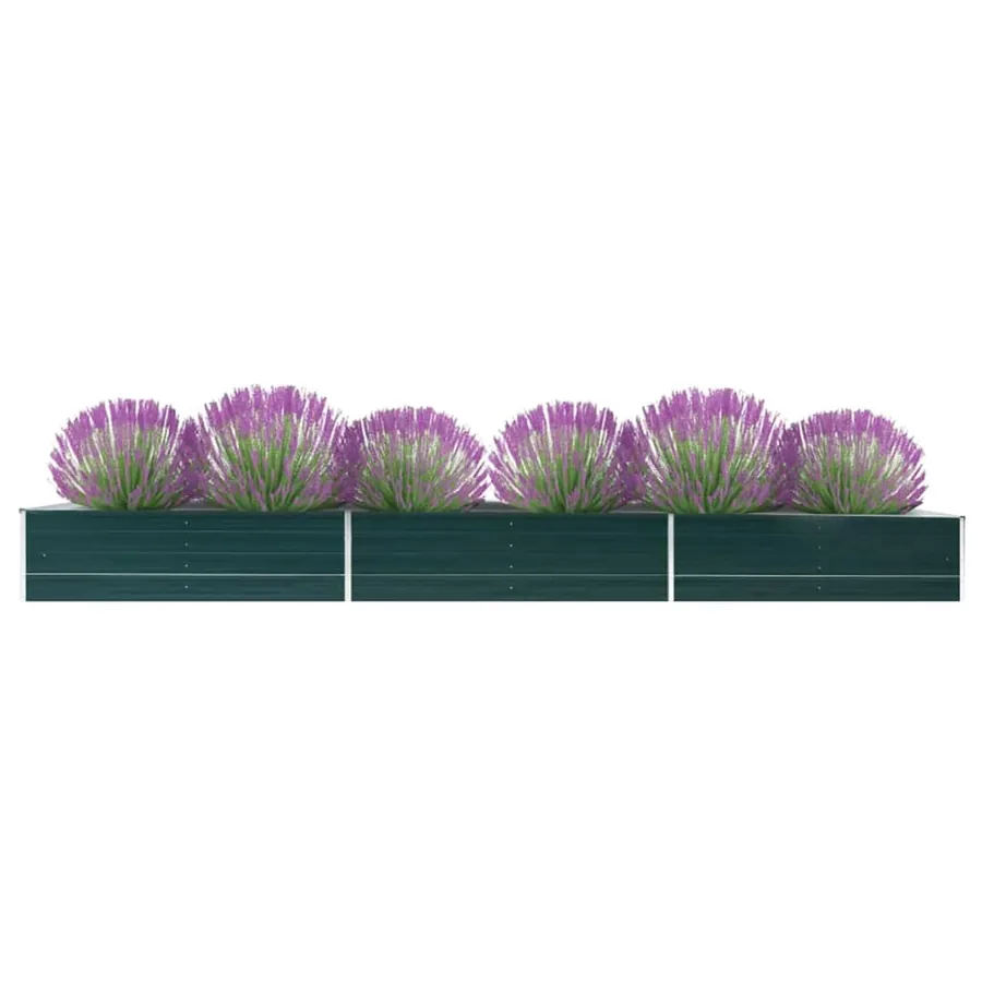 Lit surélevé de jardin Acier galvanisé 480x80x45 cm Vert