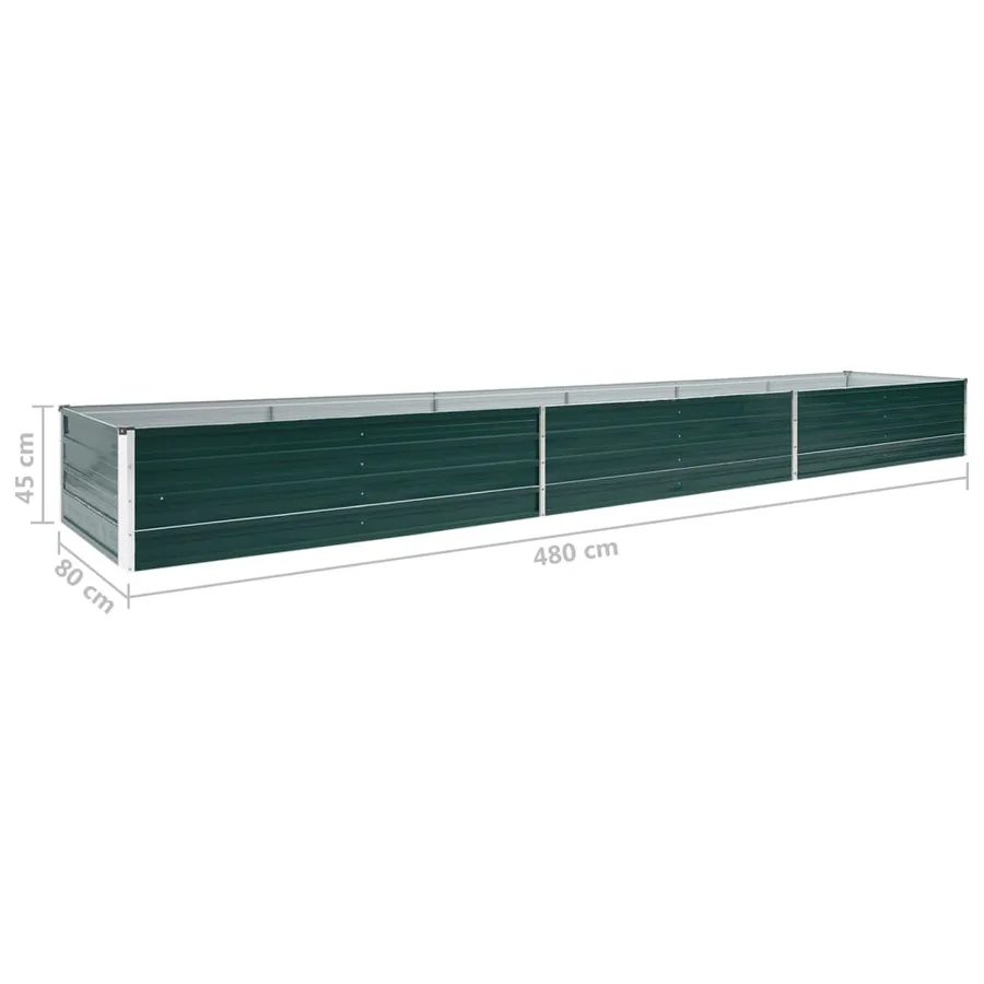 Lit surélevé de jardin Acier galvanisé 480x80x45 cm Vert - 7