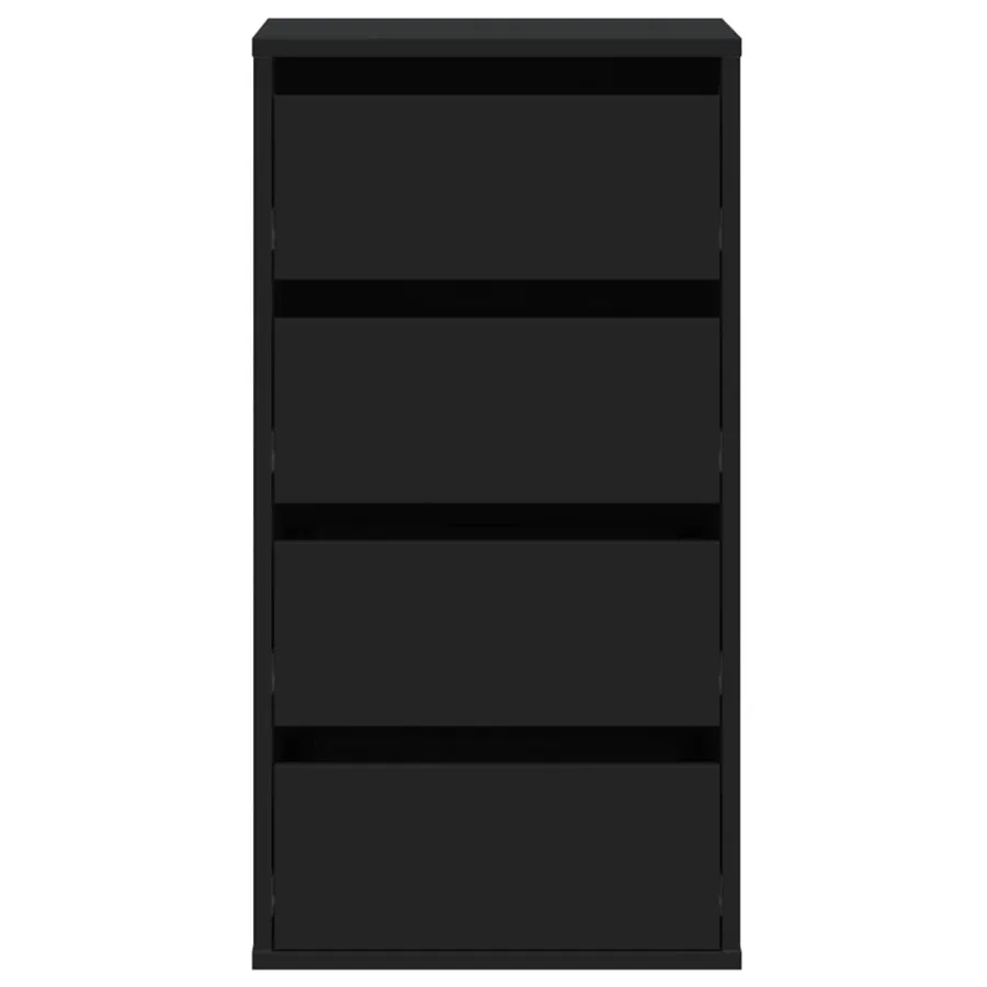 Commode d'angle noir 40x41x76 cm bois d'ingénierie - 4