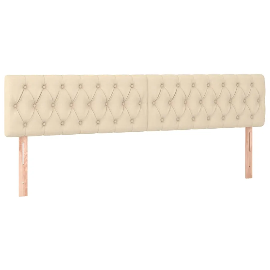 Sommier à lattes de lit et matelas et LED Crème 200x200cm Tissu - 7