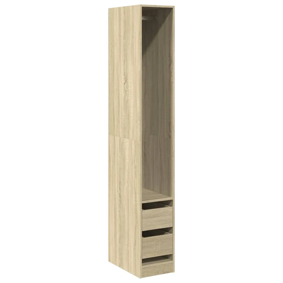 Garde-robe chêne sonoma 30x50x200 cm bois d'ingénierie - 2