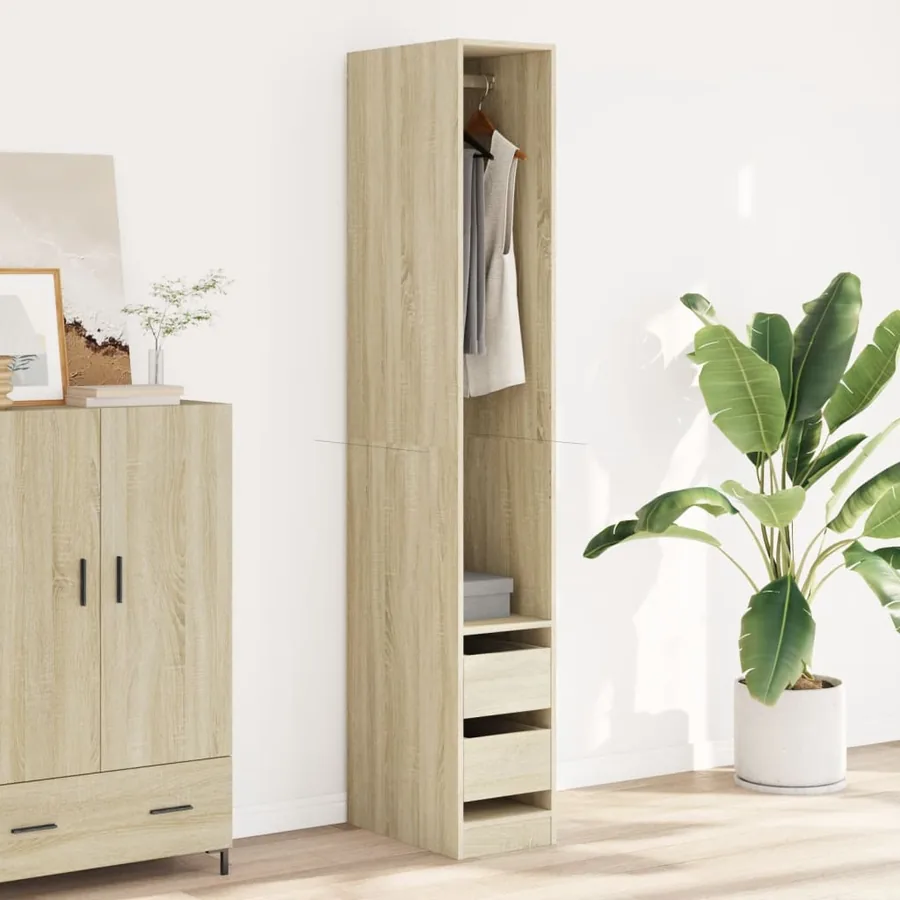 Garde-robe chêne sonoma 30x50x200 cm bois d'ingénierie - 3