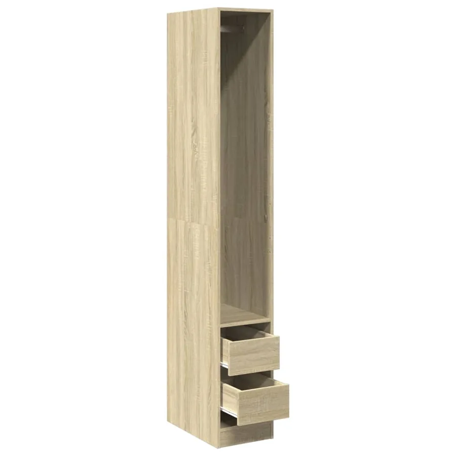 Garde-robe chêne sonoma 30x50x200 cm bois d'ingénierie - 5