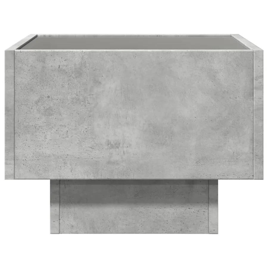 Table de chevet avec LED infini gris béton 40x40x30 cm - 6