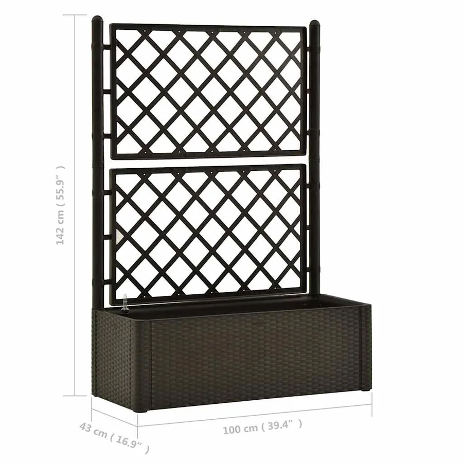 Lit surélevé de jardin et treillis et système d'arrosage Moka - 9