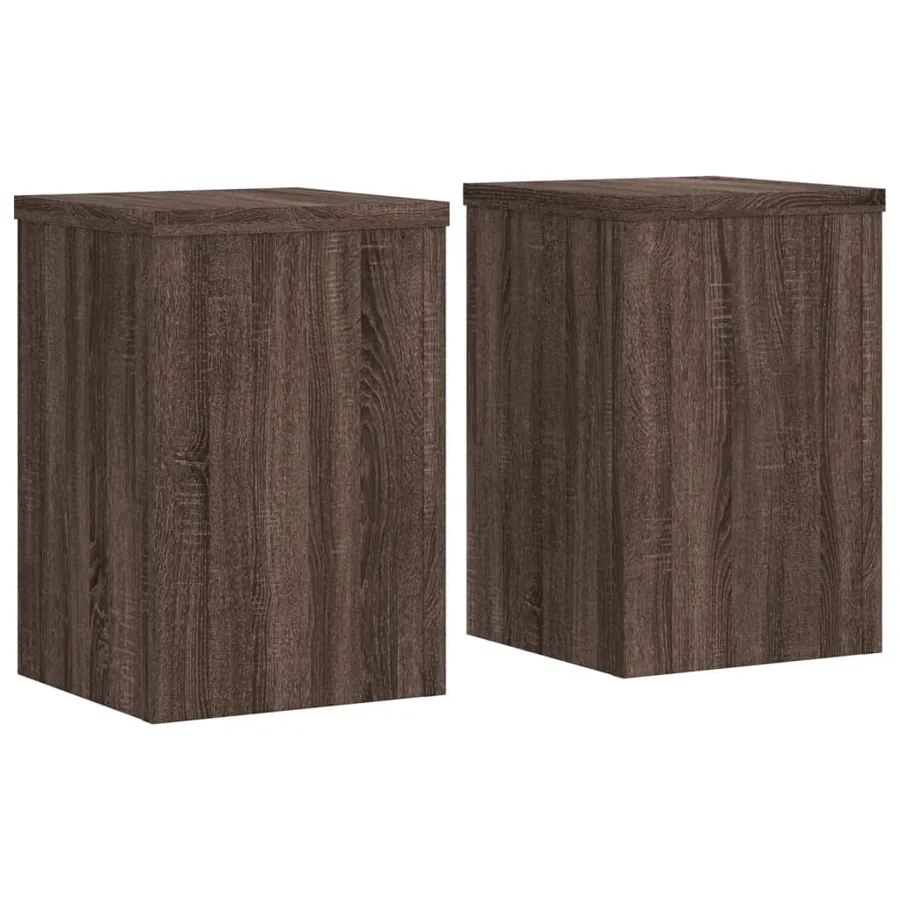 Supports pour plantes 2 pcs chêne marron bois d'ingénierie - 2