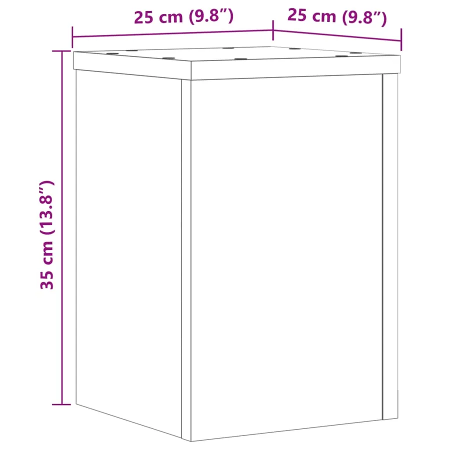 Supports pour plantes 2 pcs chêne marron bois d'ingénierie - 8