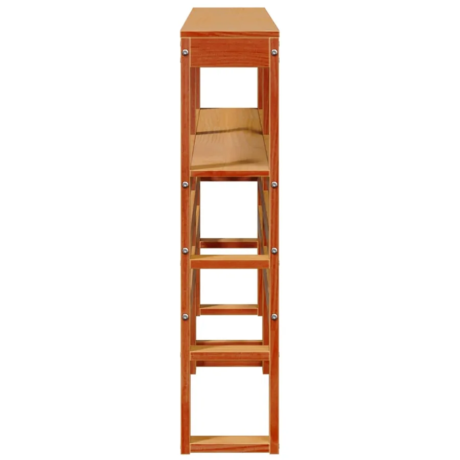 Tête de lit avec étagères marron cire 140 cm bois massif de pin - 5