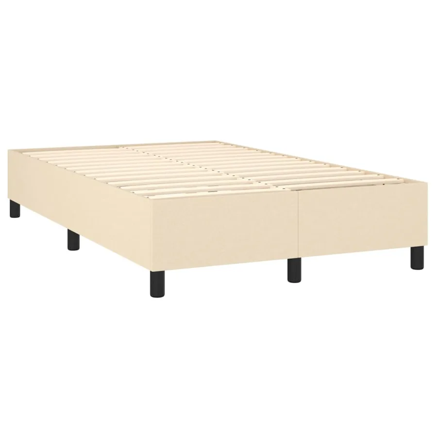 Sommier à lattes de lit et matelas et LED Crème 120x200cm Tissu - 5