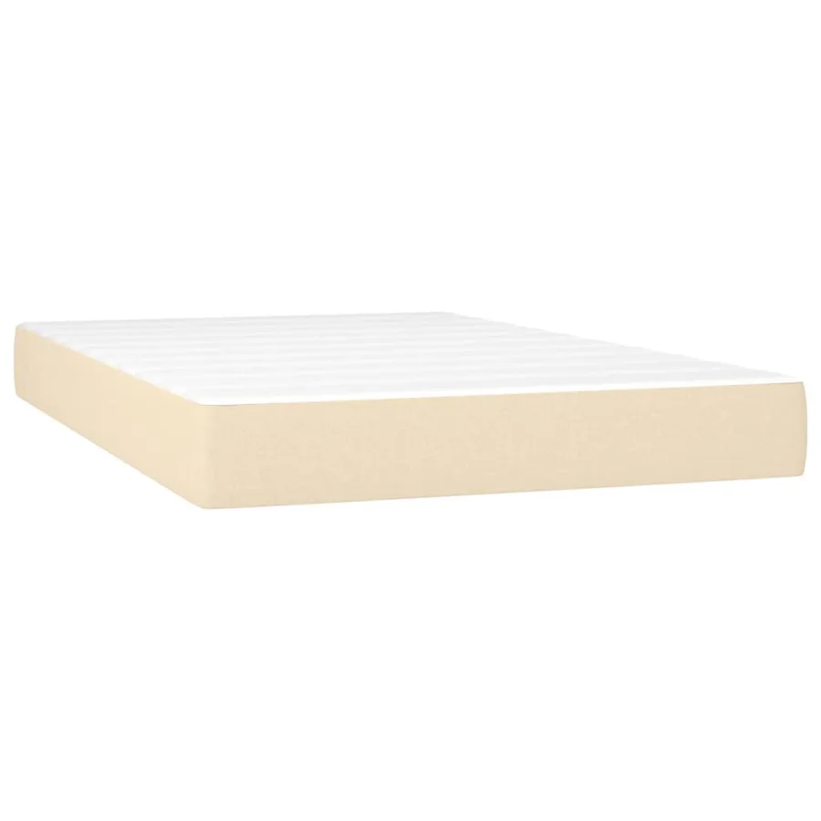 Sommier à lattes de lit et matelas et LED Crème 120x200cm Tissu - 6