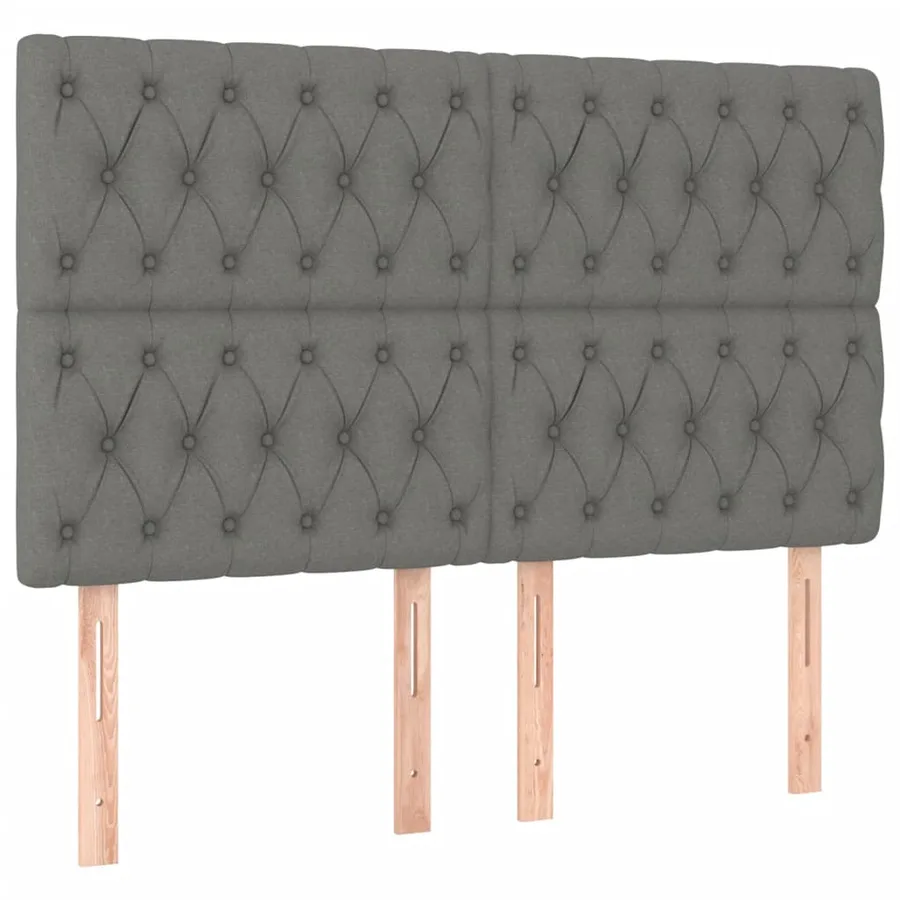 Sommier à lattes de lit avec matelas Gris foncé 140x200cm Tissu - 6