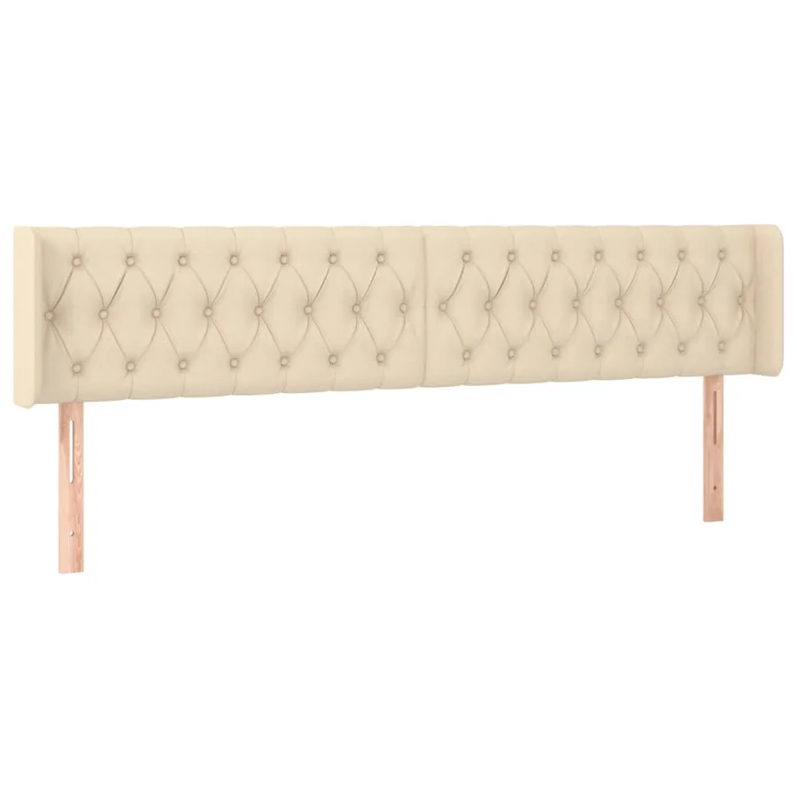 Tête de lit à LED Crème 203x16x78/88 cm Tissu - 3