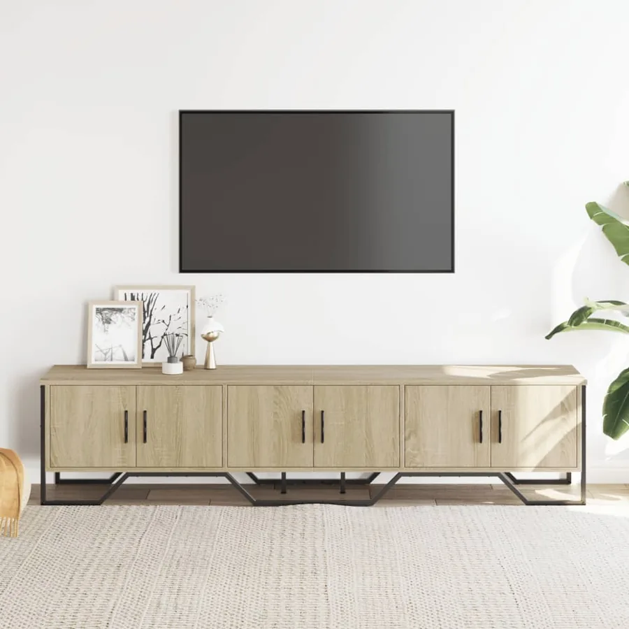 Meuble TV chêne sonoma 180x34x41 cm bois d'ingénierie - 3