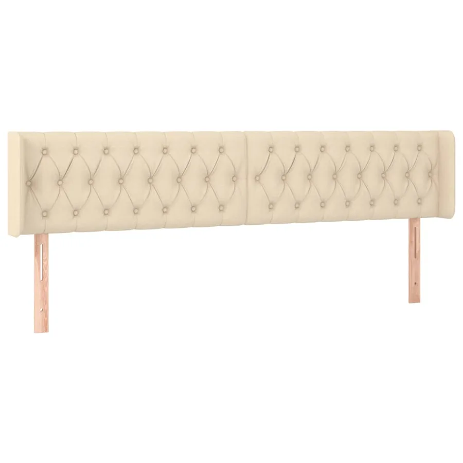 Tête de lit avec oreilles Crème 203x16x78/88 cm Tissu - 2