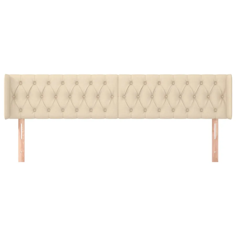 Tête de lit avec oreilles Crème 203x16x78/88 cm Tissu - 3