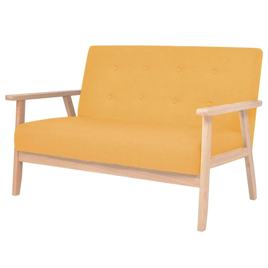 Ensemble de canapé 2 pcs Tissu jaune - 2