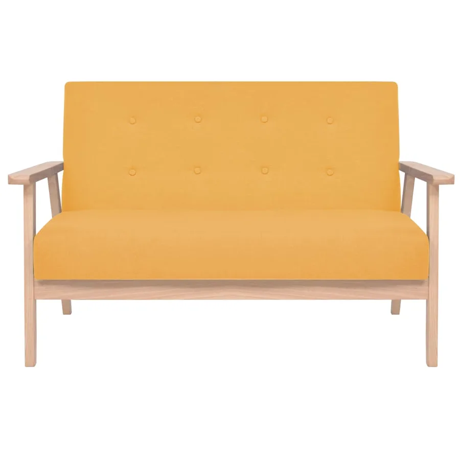 Ensemble de canapé 2 pcs Tissu jaune - 3