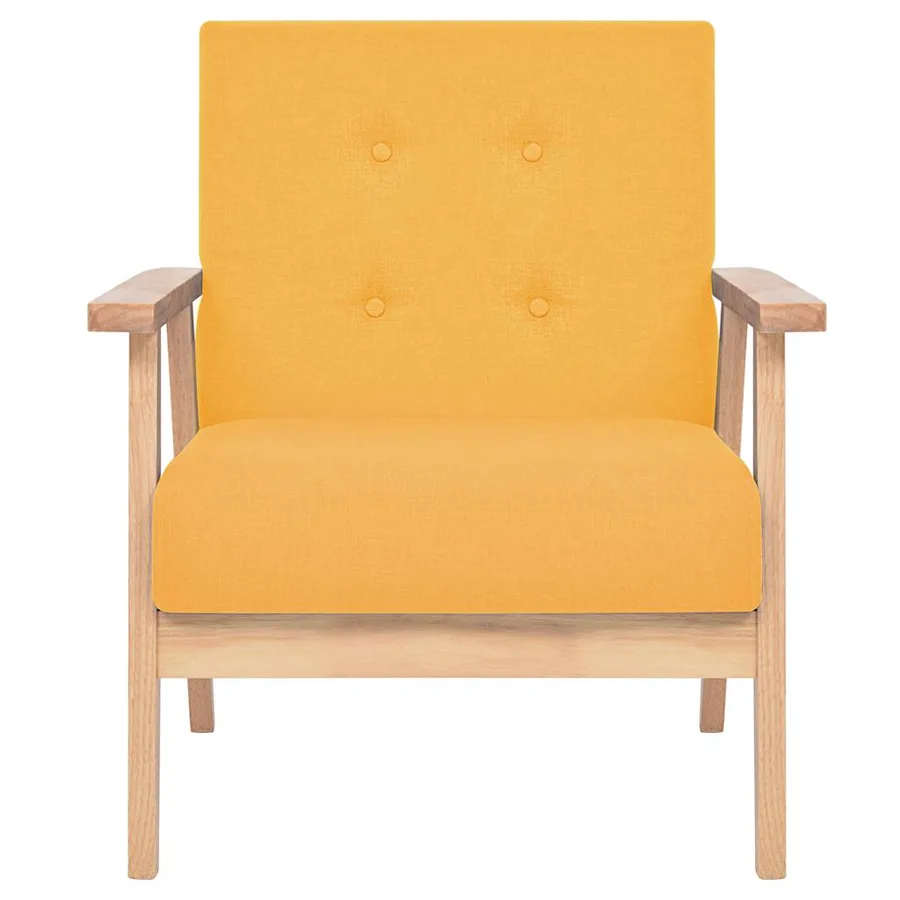 Ensemble de canapé 2 pcs Tissu jaune - 5