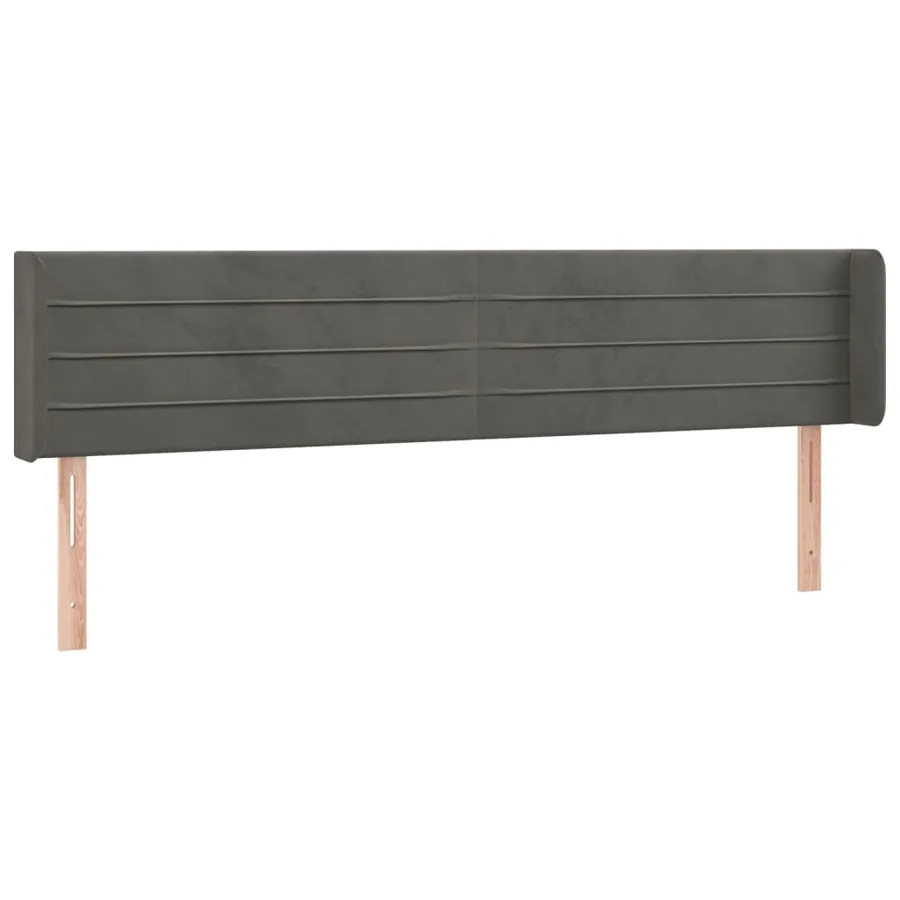 Tête de lit à LED Gris foncé 203x16x78/88 cm Velours - 3