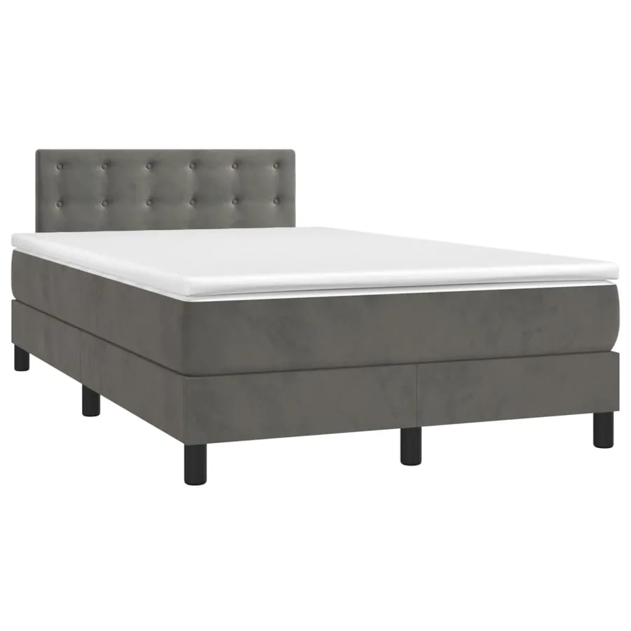 Sommier à lattes de lit et matelas Gris foncé 120x200cm Velours - 3