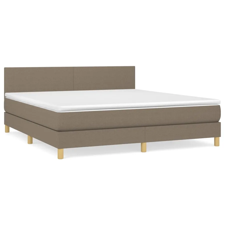 Sommier à lattes de lit avec matelas Taupe 180x200 cm Tissu - 2