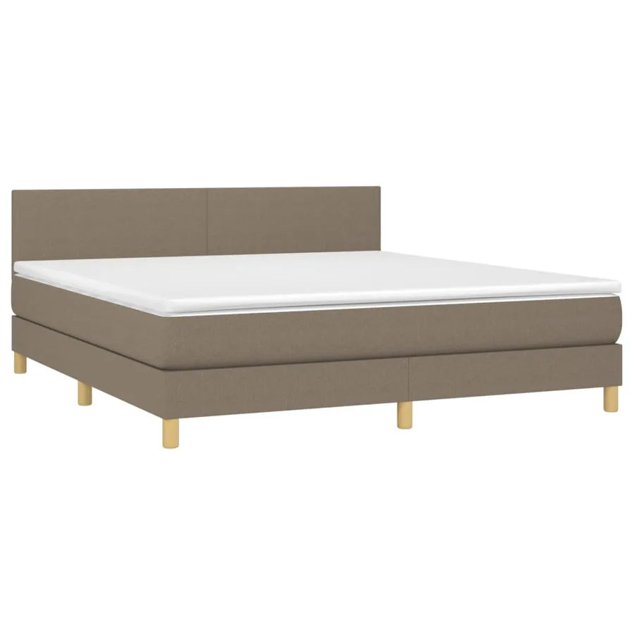 Sommier à lattes de lit avec matelas Taupe 180x200 cm Tissu - 3