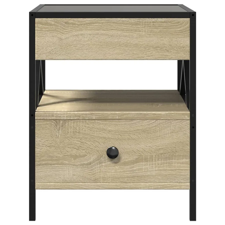 Table de chevet avec LED infini chêne sonoma 40x40x51 cm - 6