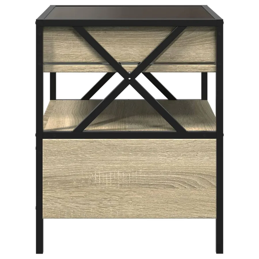 Table de chevet avec LED infini chêne sonoma 40x40x51 cm - 7