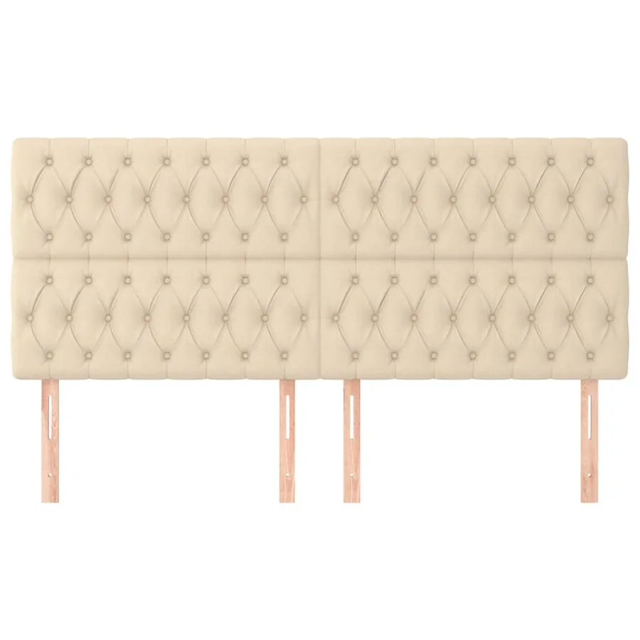 Tête de lit Crème 200x7x118/128 cm Tissu - 3