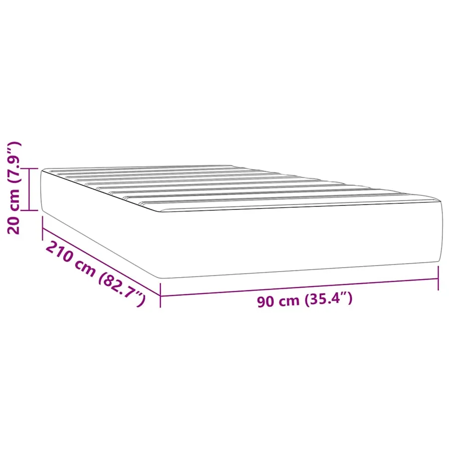 Matelas à ressorts ensachés 90 x 210 cm Gris clair - 7