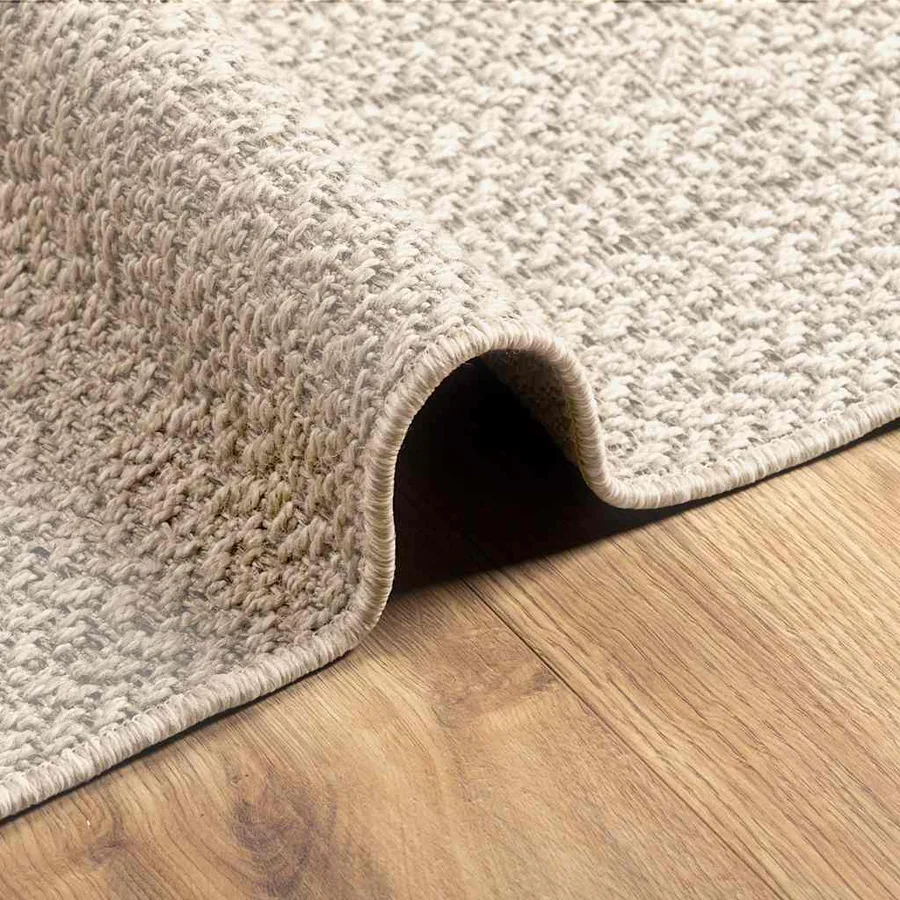 Tapis ZIZUR crème 200x200 cm aspect de jute intérieur extérieur - 6