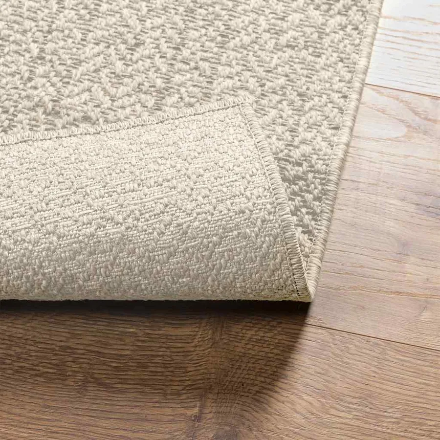 Tapis ZIZUR crème 200x200 cm aspect de jute intérieur extérieur - 7
