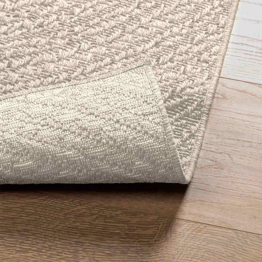 Tapis ZIZUR crème 140x200 cm aspect de jute intérieur extérieur - 7