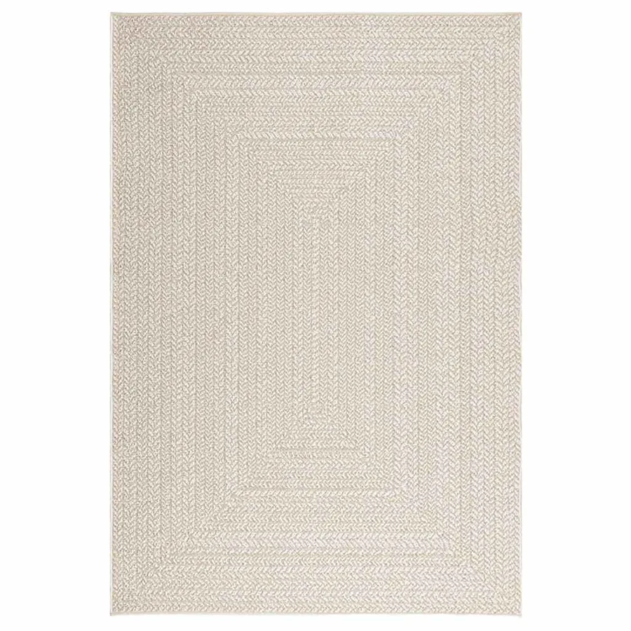 Tapis ZIZUR crème 140x200 cm aspect de jute intérieur extérieur - 3