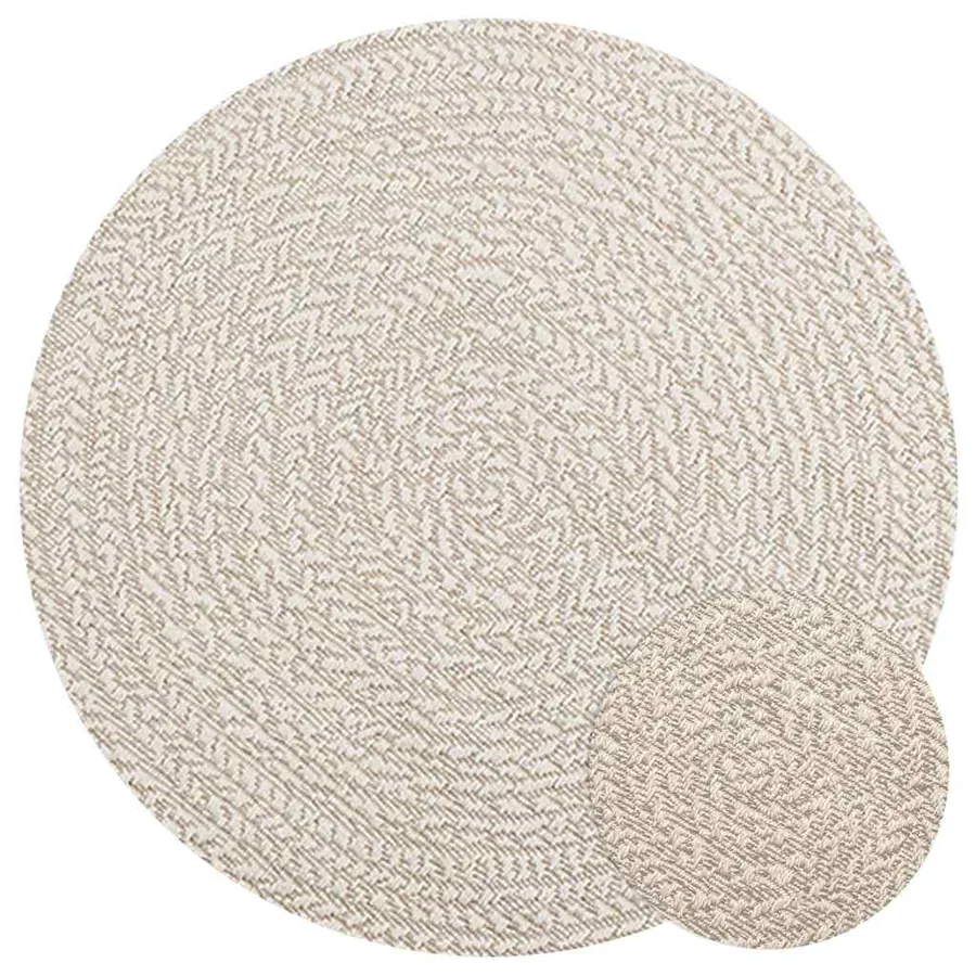 Tapis ZIZUR crème Ø 90 cm aspect de jute intérieur et extérieur