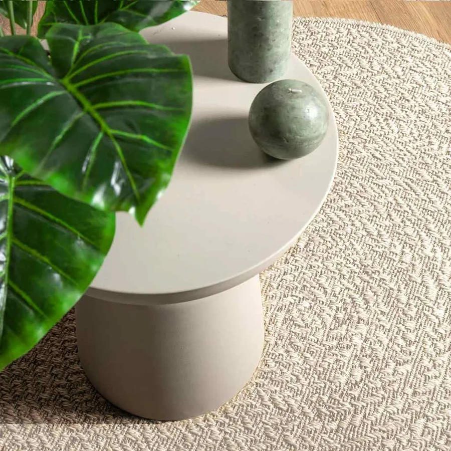 Tapis ZIZUR crème Ø 90 cm aspect de jute intérieur et extérieur - 2