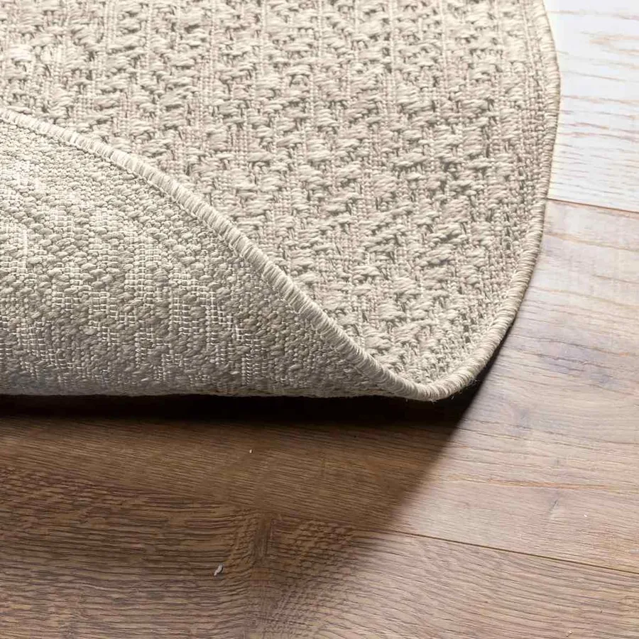 Tapis ZIZUR crème Ø 90 cm aspect de jute intérieur et extérieur - 7