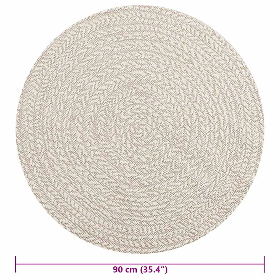 Tapis ZIZUR crème Ø 90 cm aspect de jute intérieur et extérieur - 9