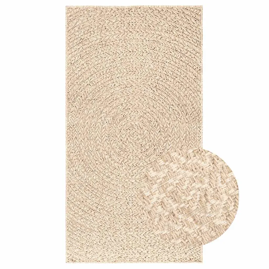 Tapis ZIZUR beige 80x150 cm aspect de jute intérieur extérieur - 4