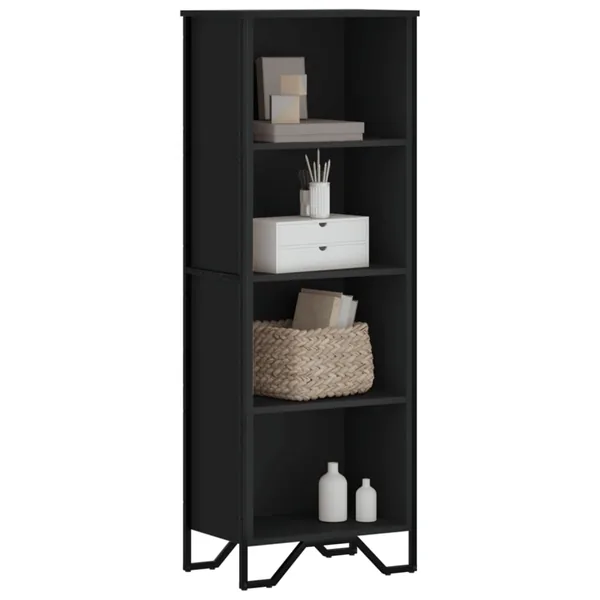 Bibliothèque noir 50x31x137,5 cm bois d'ingénierie
