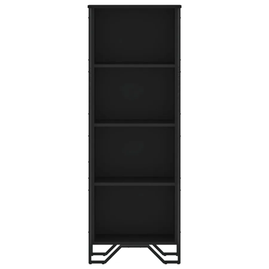Bibliothèque noir 50x31x137,5 cm bois d'ingénierie - 4